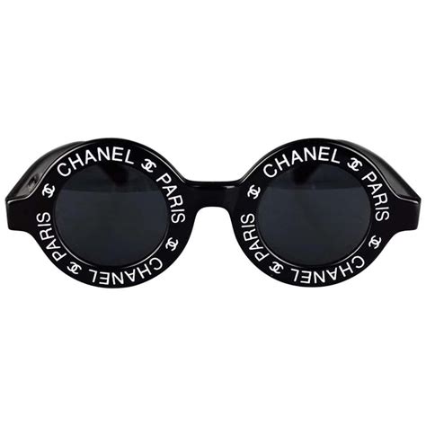 chanel sunglasses logo on side|Round Sunglasses .